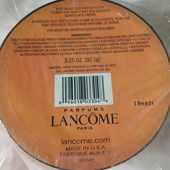 Rare Sealed NIB Lancome Paris Tresor perfumed Body Powder 3.25 oz Discontinued - Picture 3 of 5